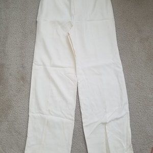 Cream color silk Ralph Lauren wide leg pants